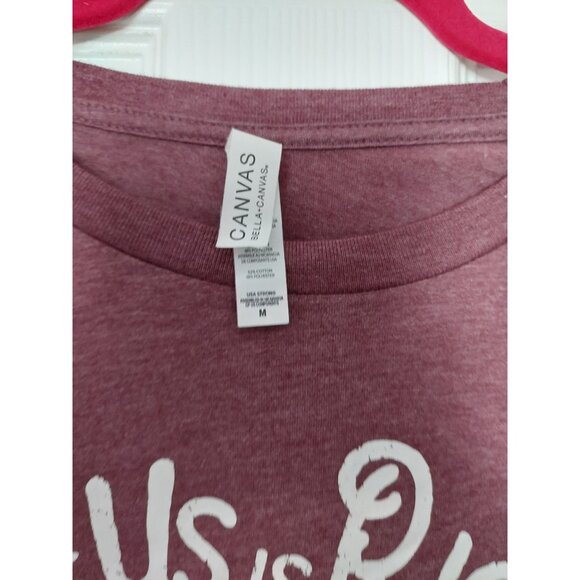 One Of Us Is Right T-Shirt Canvas Brand M Maroon Cotton/Polyester Unisex - Picture 2 of 3